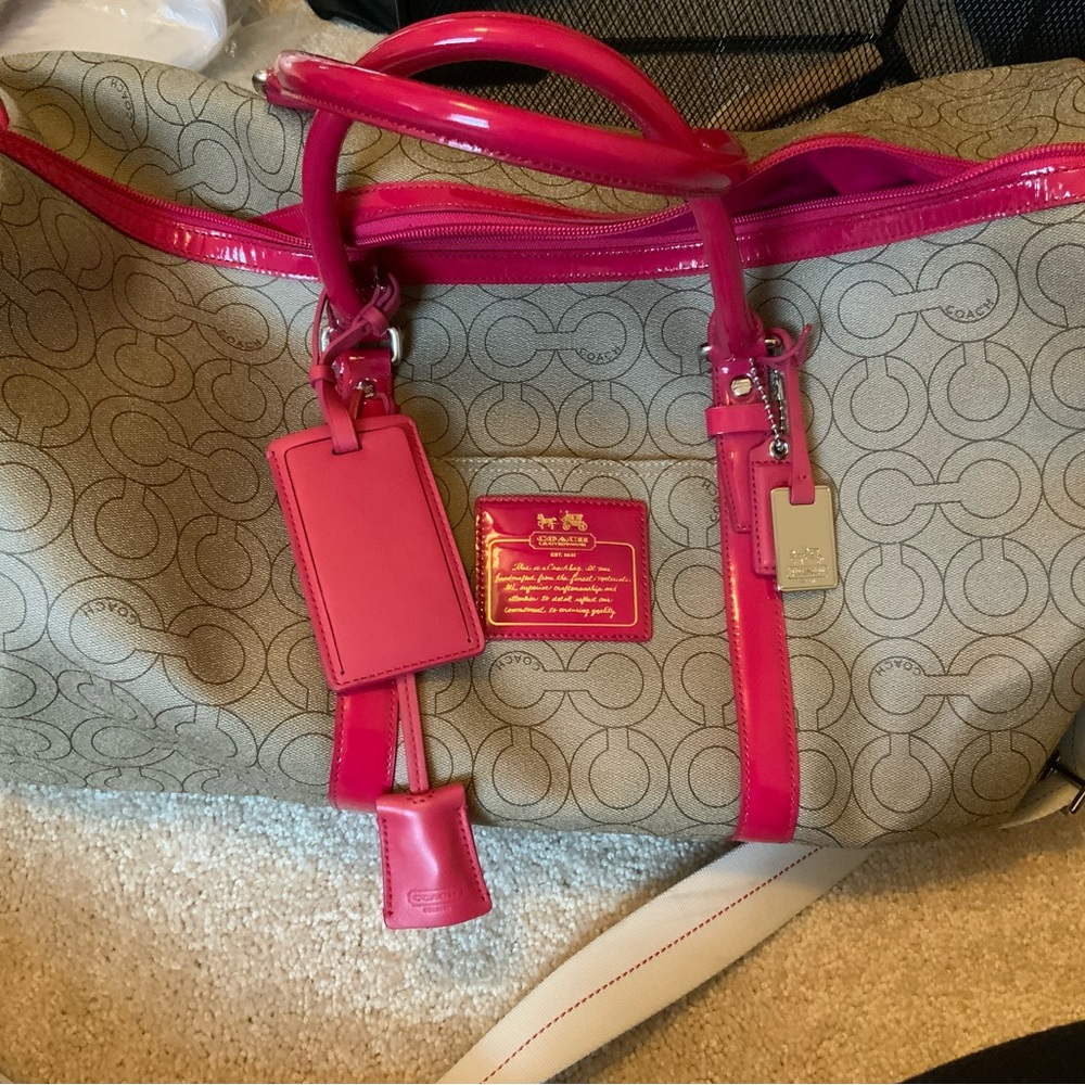 Coach coated canvas overnight bag
